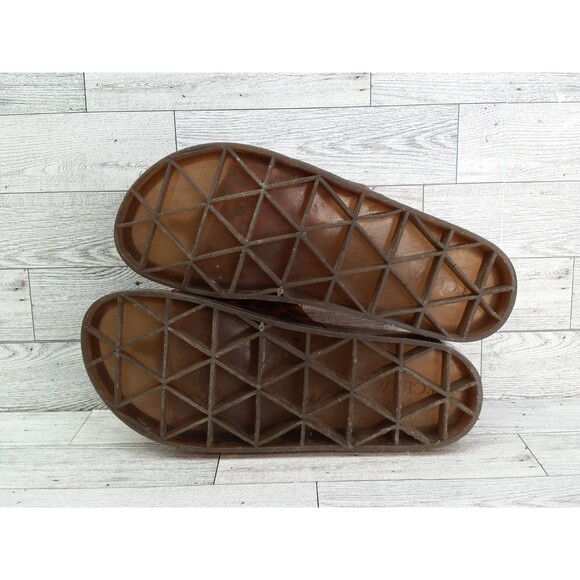 J Crew Sandals Womens 9 Tortoise Slip On Leopard Print Jelly Pool Slides Brown - Picture 11 of 12